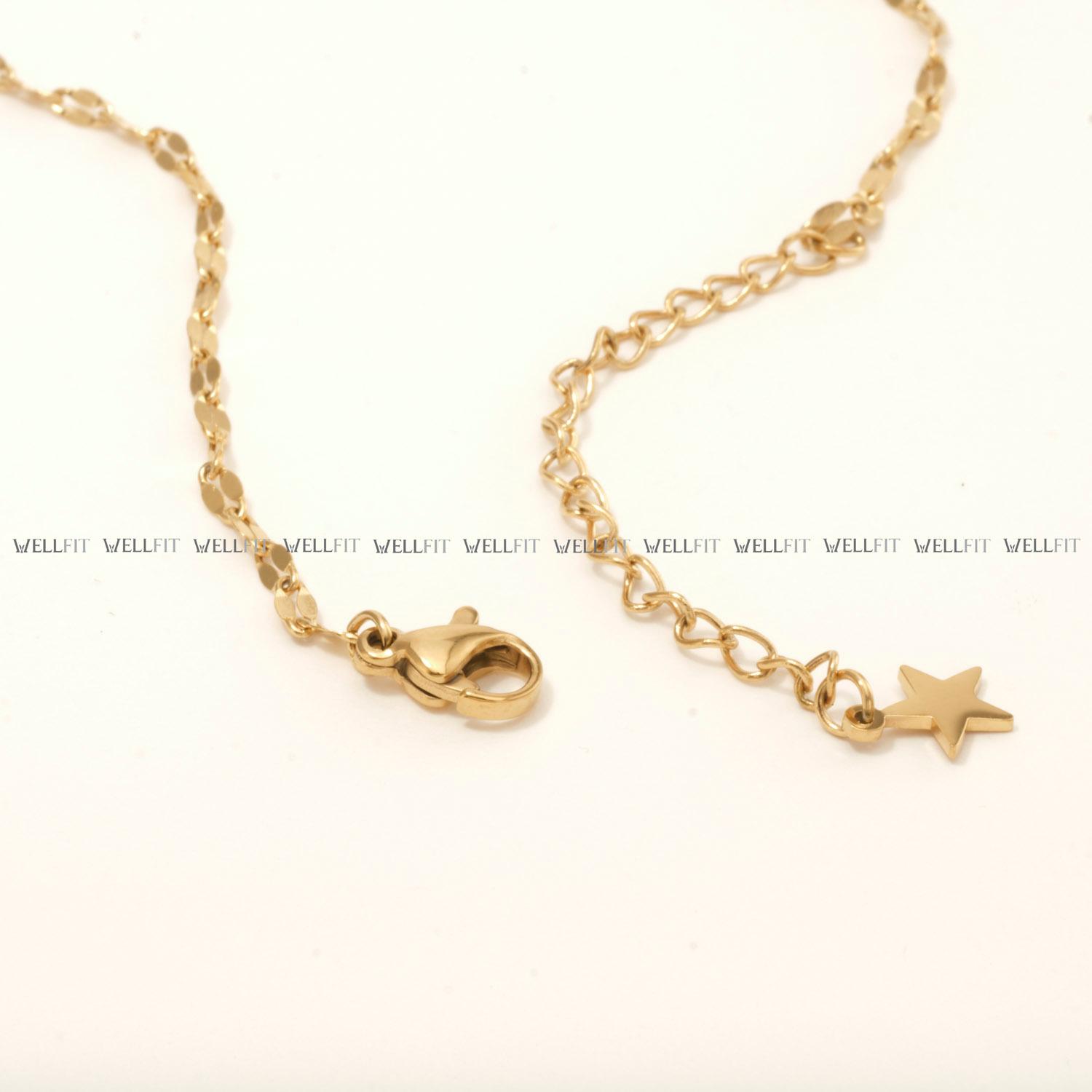 Vòng chân mặt trăng khuyết đính pha lê phong cách hiện đại đơn giản dễ thương hàn quốc-VCV0002