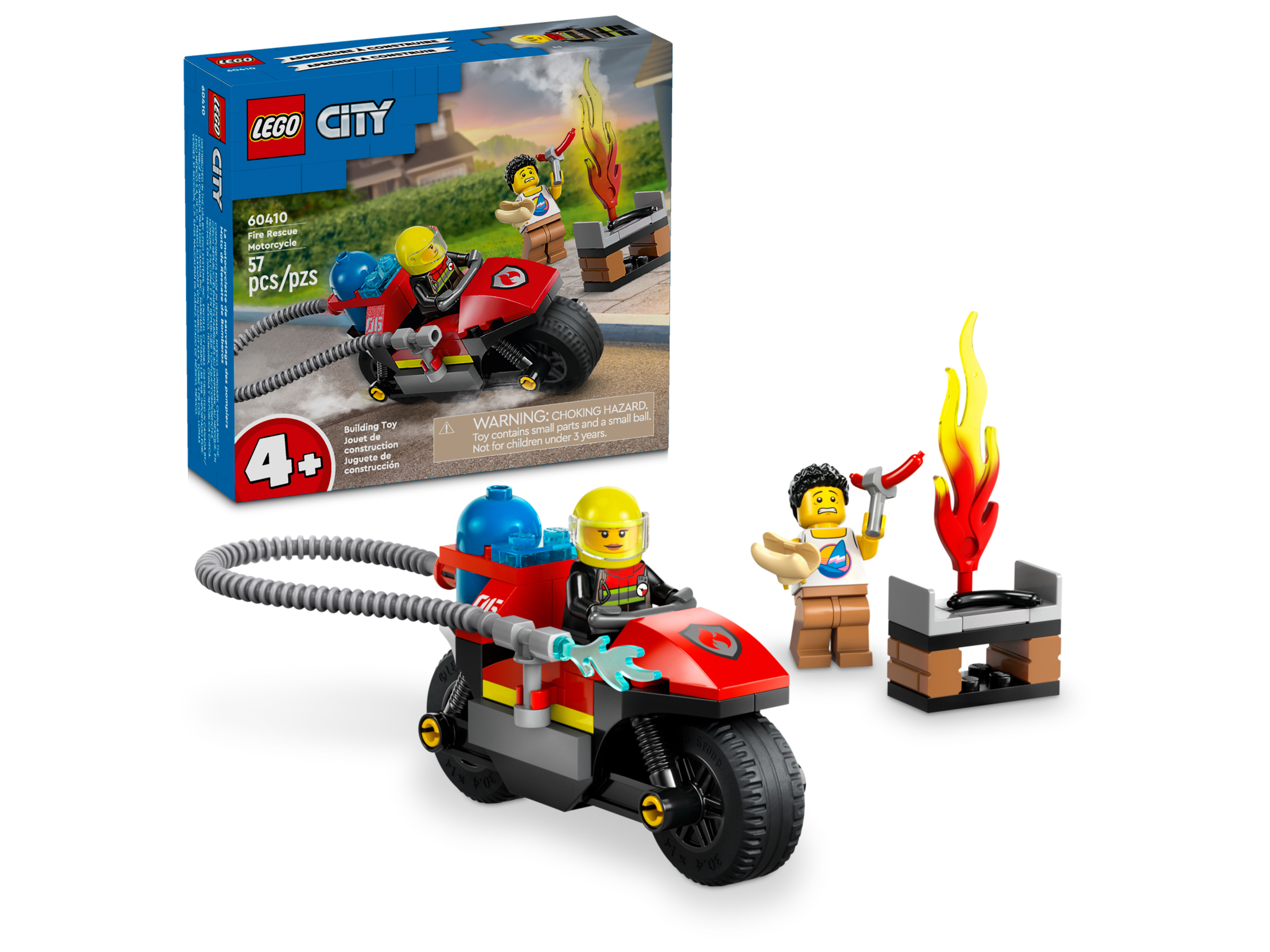 Đồ Chơi Lắp Ráp Xe Mô Tô Cứu Hỏa - Fire Rescue Motorcycle - Lego City 60410 (57 Mảnh Ghép)