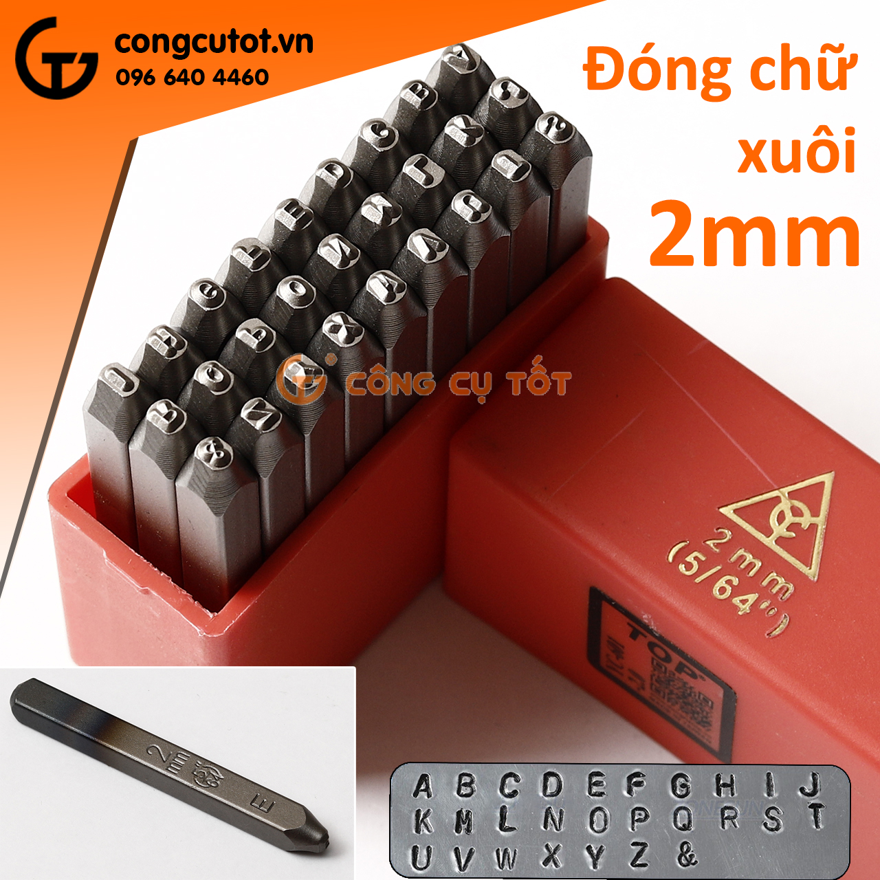 Bộ đóng chữ xuôi TOP 2mm