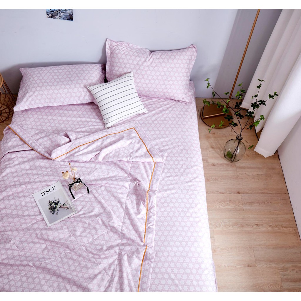 Bộ Chăn Hè Ga Gối Cotton 100% 4 Món Chăn Chần Hè Mẫu Mới Nhất 2024( 1 ga + 2 vỏ gối đầu + 1 chăn đã chàn bông )