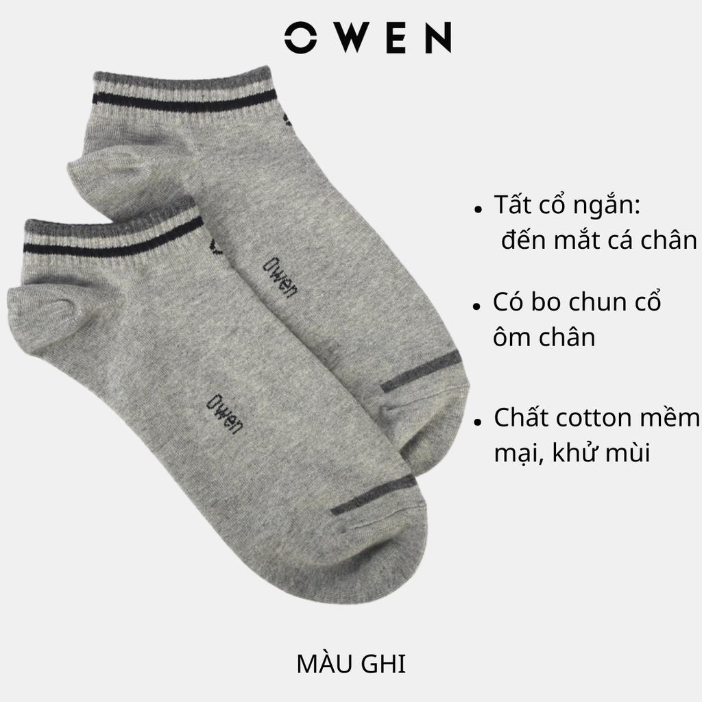 Tất Nam Owen chất cotton cao cấp cổ ngắn mềm mịn thấm hút mồ hôi ngăn mùi kháng khuẩn