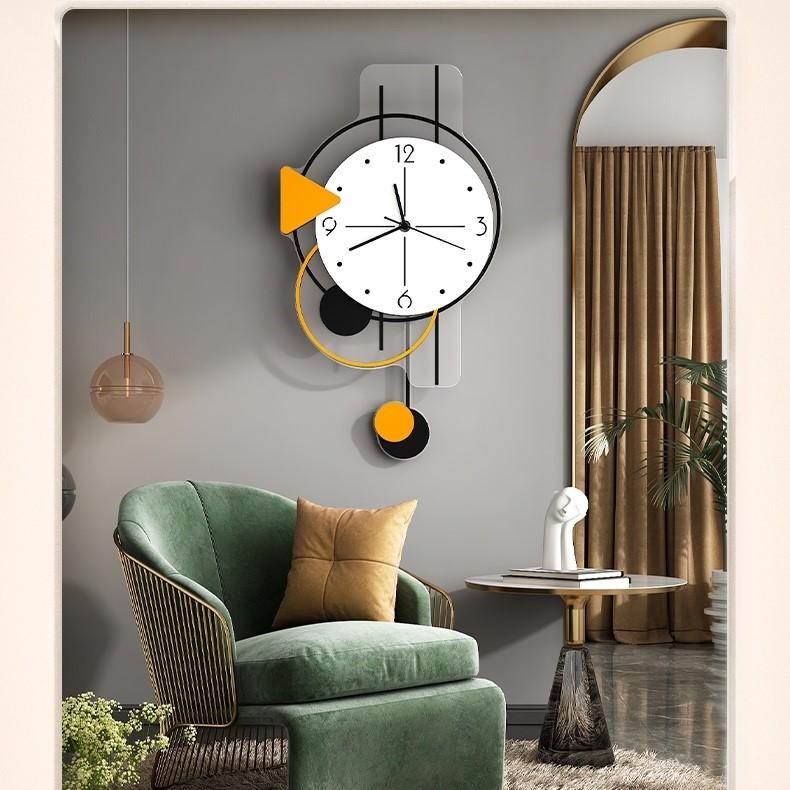 Đồng hồ quả lắc treo tường CL067 trang trí phòng khách - không cần khoan tường