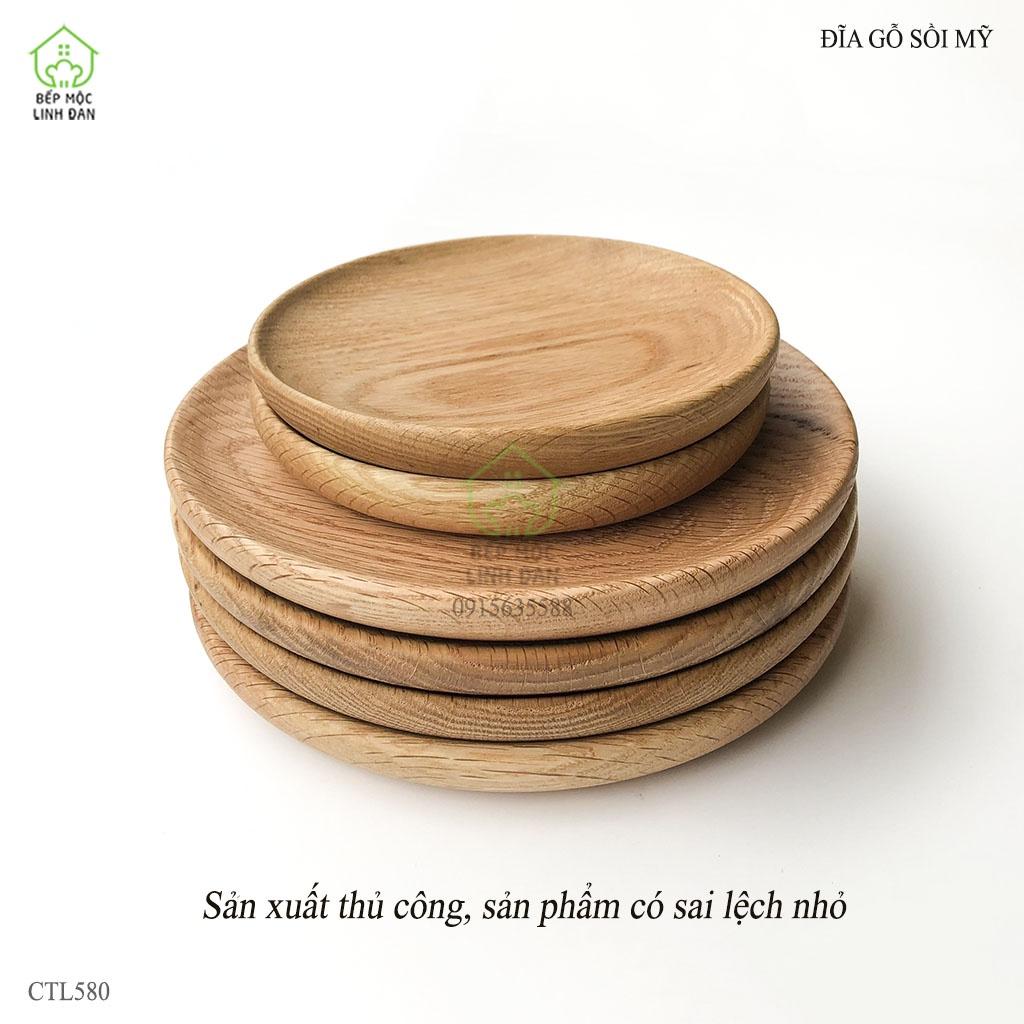 Đĩa Gỗ Sồi HAHANCO Đựng Thức Ăn, Hoa Quả, Decor_Vân Đẹp, Siêu Sạch