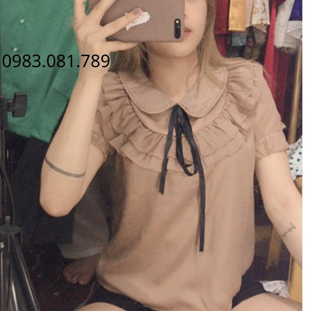 Áo sơ mi trắng lụa voan tơ hàn tay phồng