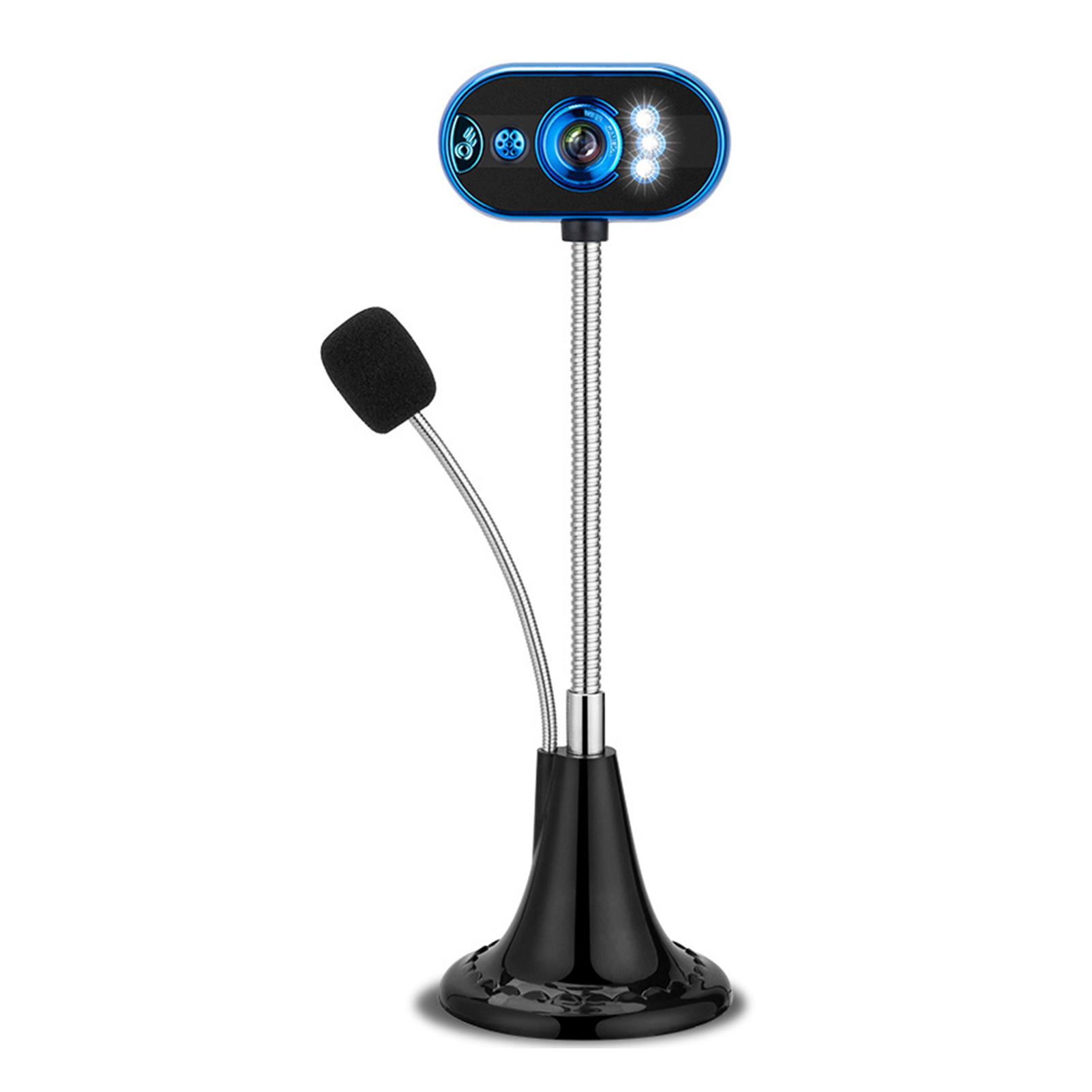 Webcam Ánh sáng ban đêm với micrô Tương thích với máy tính để bàn 480P USB Plug and Play
