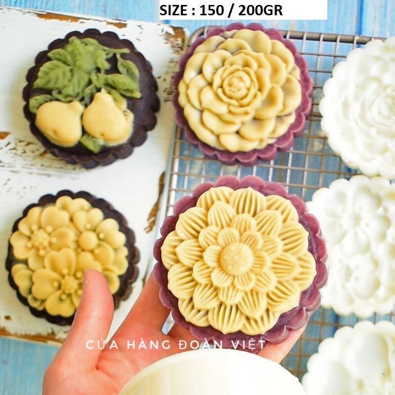 Khuôn Trung Thu 3D Siêu Sắc Nét - Hình Hoa Đào, Sen , Hồng 150g , 200g