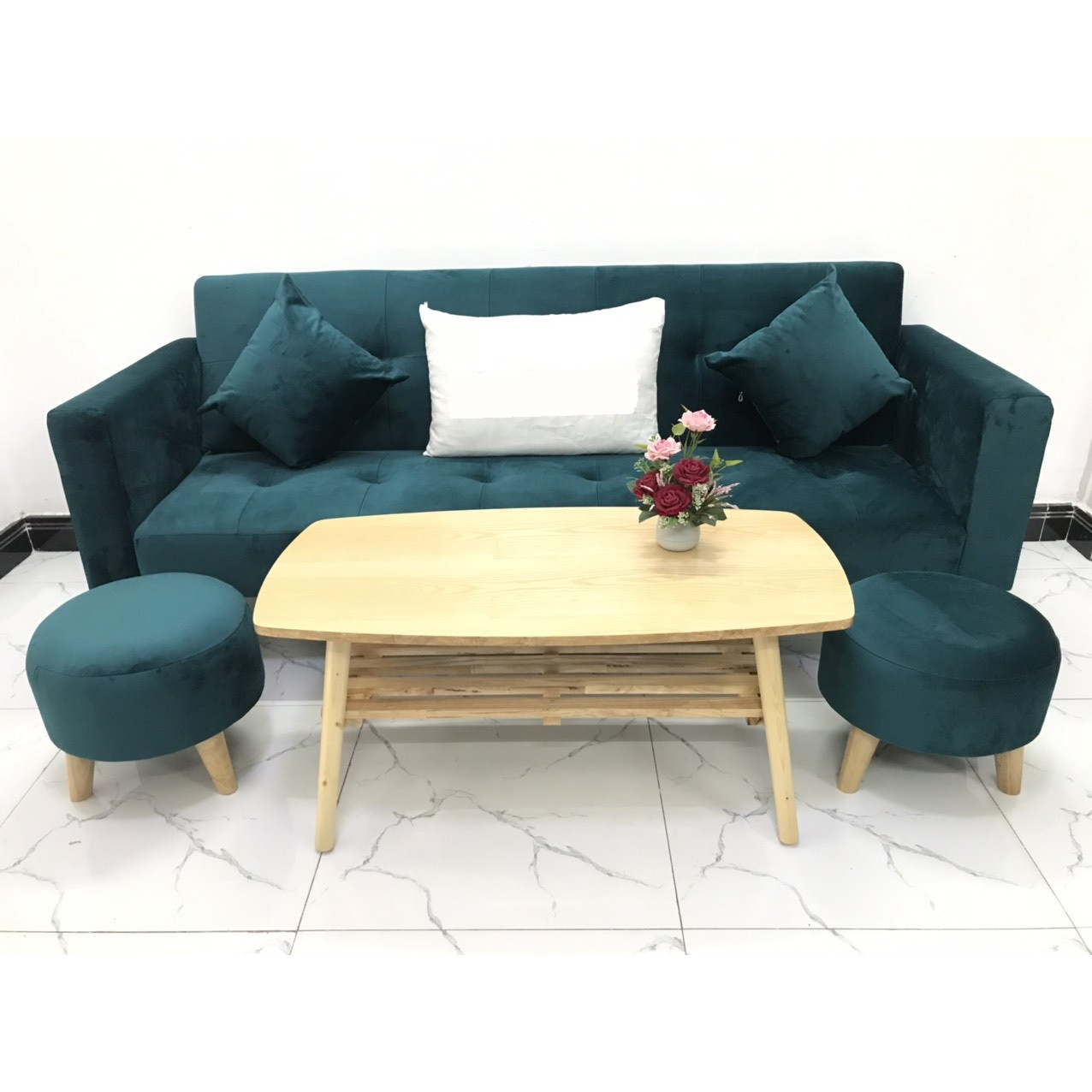 Bộ ghế sofa giường 2mx90 sofa bed tay vịn phòng khách linco11 sopha salon