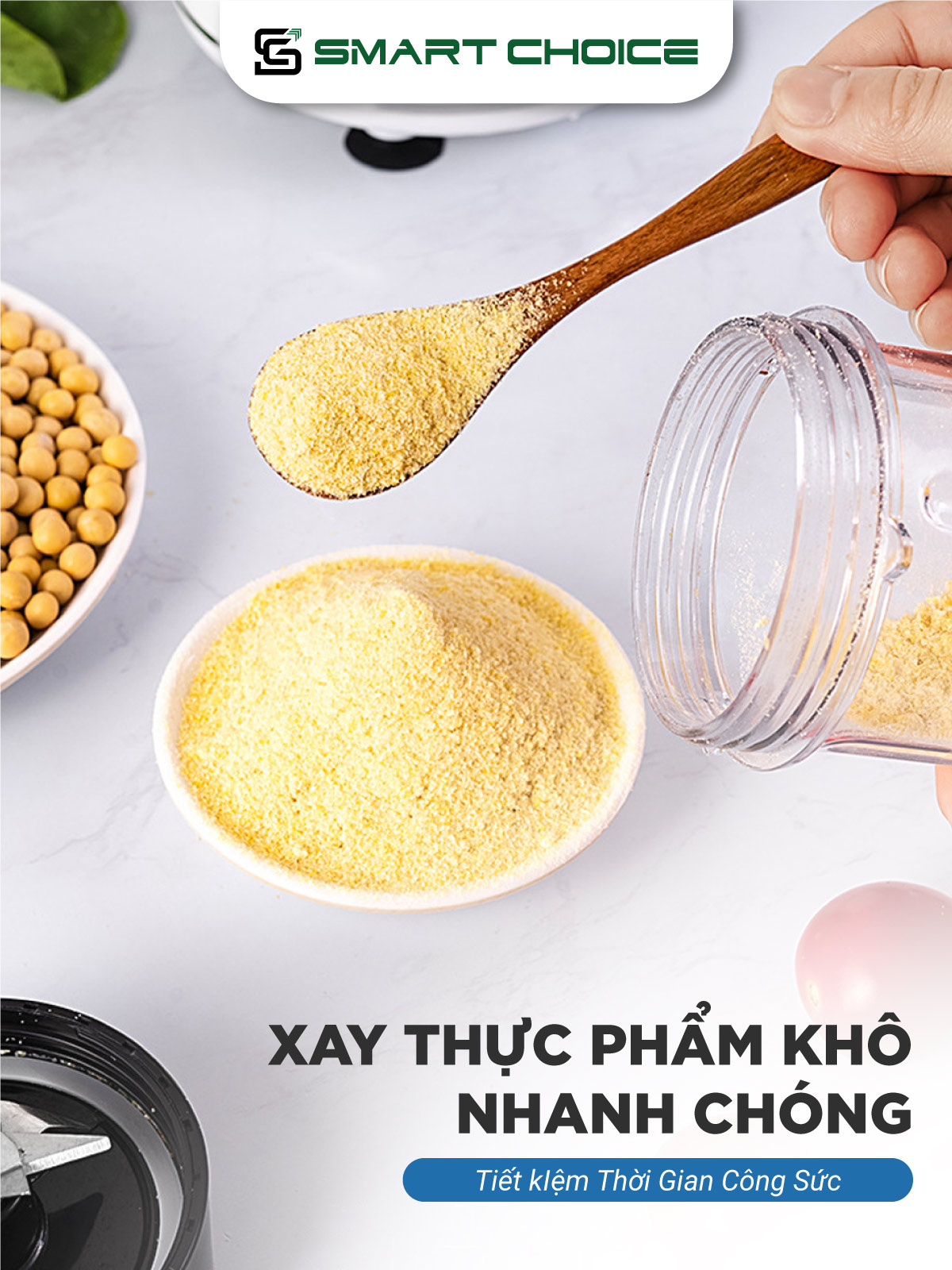 Máy Xay Sinh Tố SmartChoice SCG-ST003 Hàng Chính Hãng, Máy Xay Hoa Quả 300W 1000ml Đầu Cắt 3 Chiều