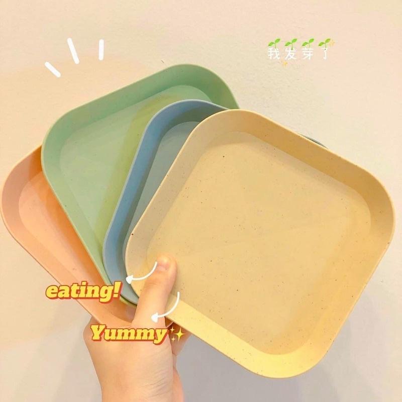 Sét 8 đĩa lúa mạch 4 nông 4 sâu kiểu mới ( mix 5 màu cực xinh) đựng Salad