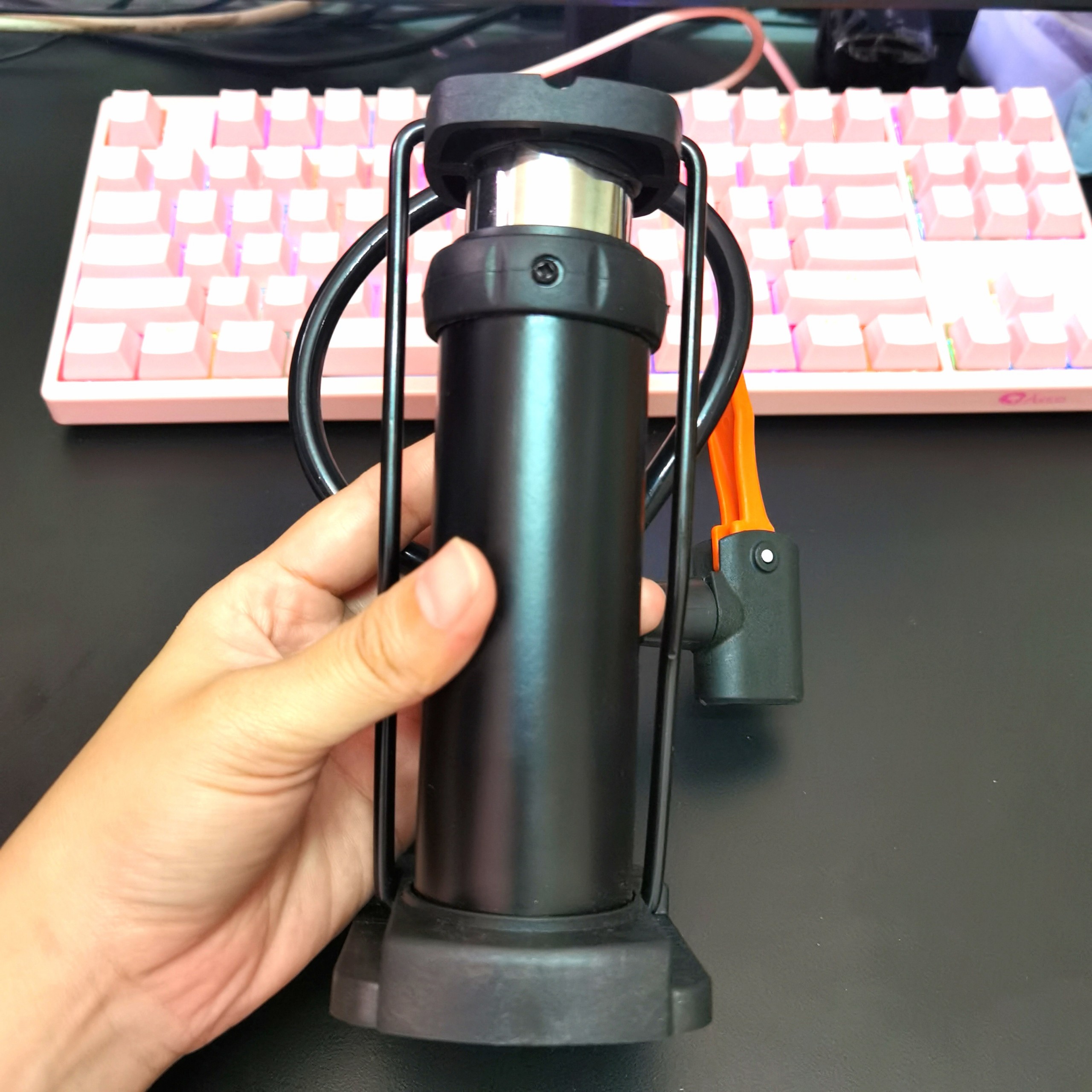 Bơm Đạp Chân Mini Cho Xe Đạp Xe Máy Hợp Kim Nhôm Thiết Kế Nhỏ Gọn Áp Suất Lớn