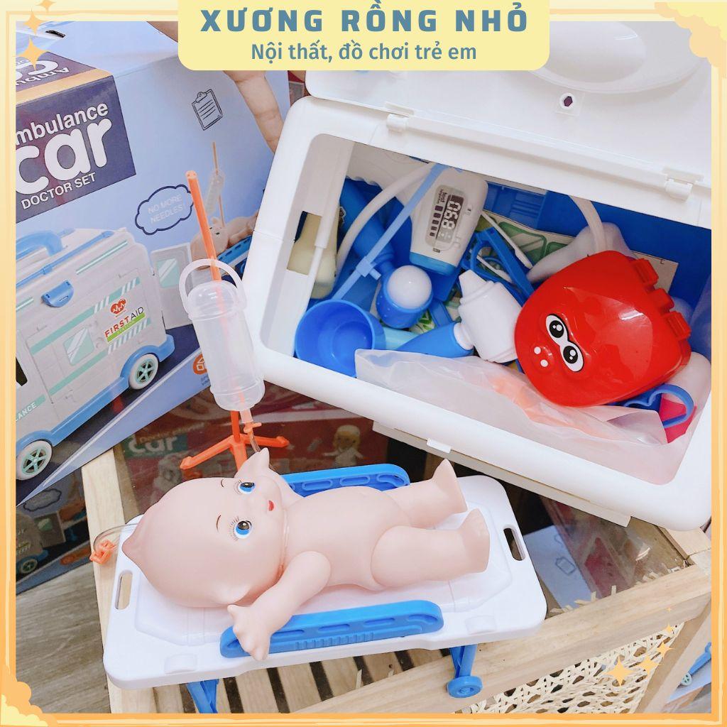 Đồ chơi bác sĩ, Xe Cứu Thương có đèn, có nhạc- Chạy PIN- kèm 30 chi tiết - đồ chơi nhập vai bác sĩ cho bé 2 - 6 tuổi