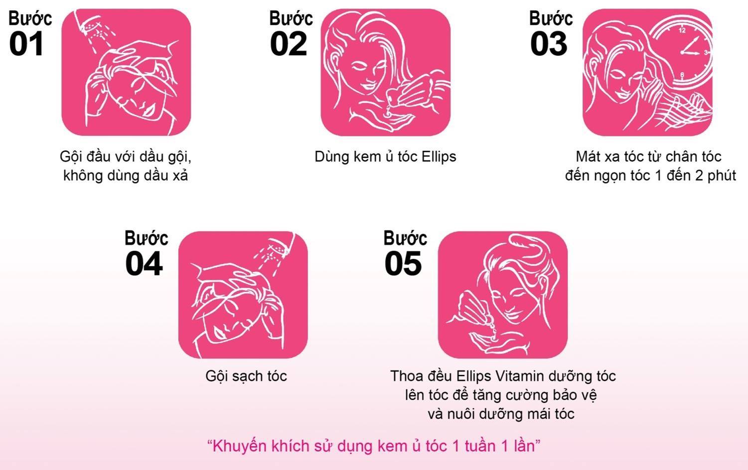 Kem Ủ Tóc Cho Tóc Uốn Nhuộm Ellips Vitamin Hair Mask Nutri Color 20g (Hộp 12 gói