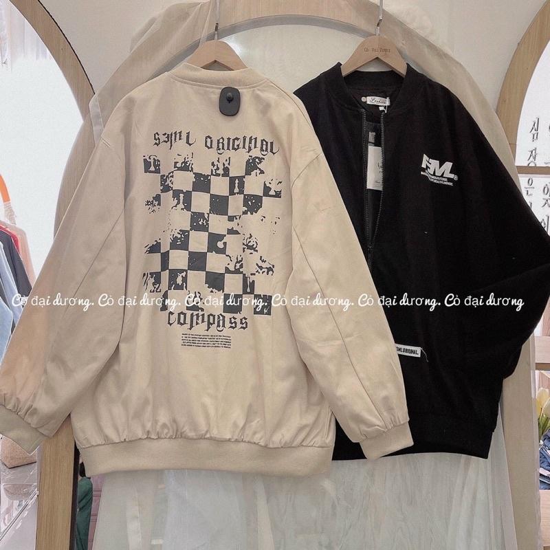 Áo khoác bomber bóng chày kaki dạ da lộn 2 lớp unisex ulzzang nam nữ AK508