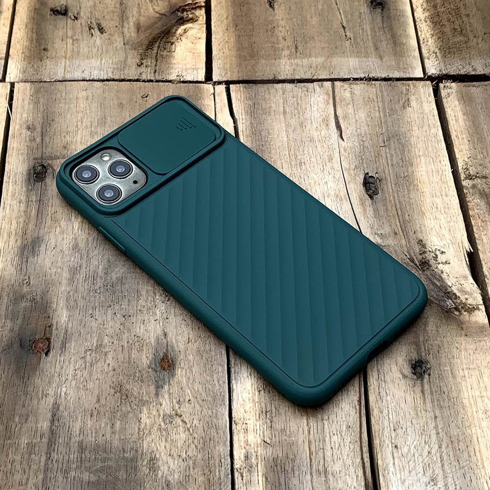 Ốp lưng kéo nắp camera cao cấp dành cho iPhone 11 Pro Max - Màu Xanh