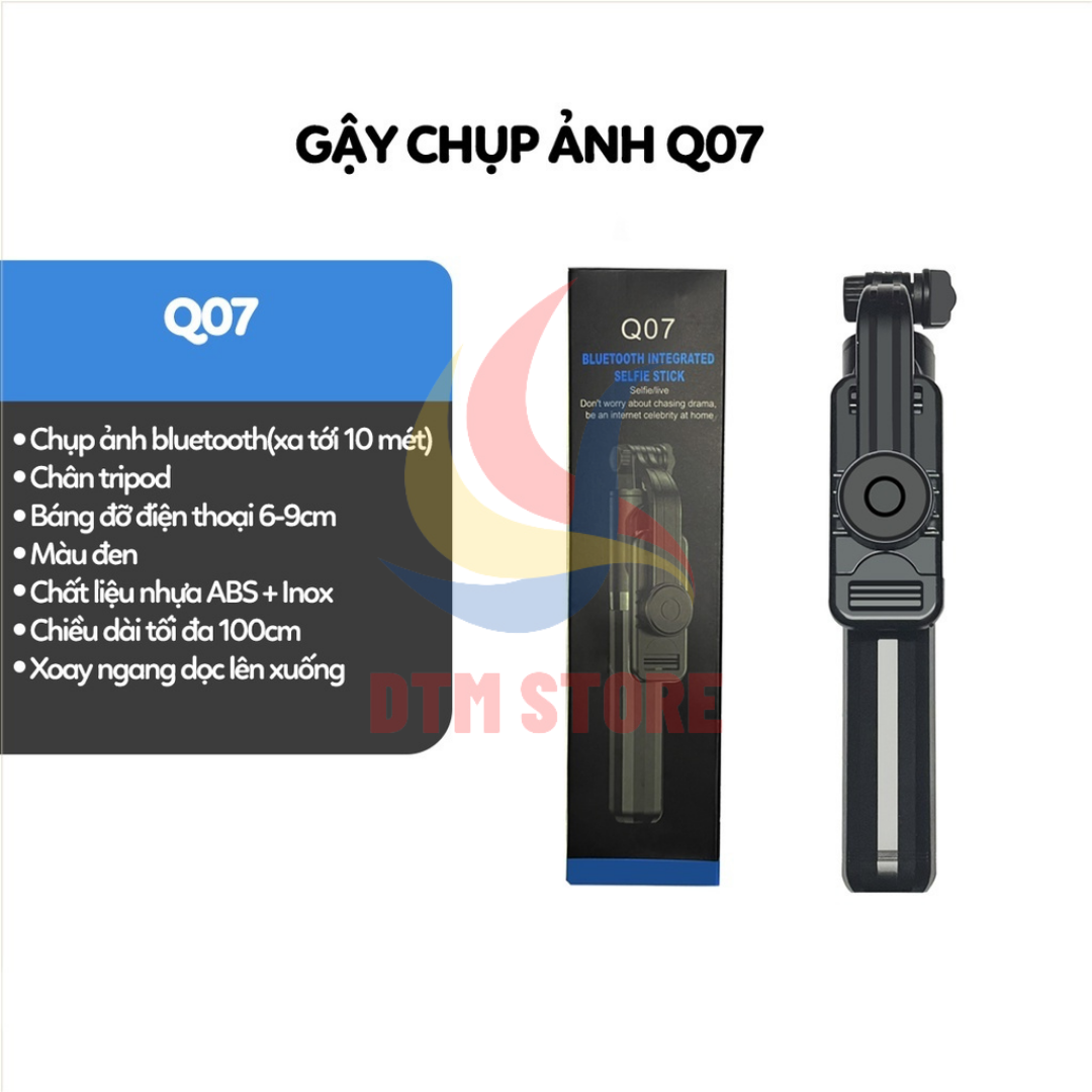 Gậy chụp hình tự sướng Q07 xoay 360 độ kèm nút bluetooth điều khiển từ xa TiMa.lala - Hàng chính hãng