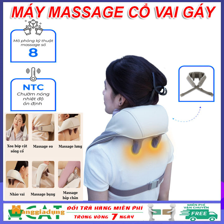 Máy Massage Cổ Vai Gáy Cao Cấp, Máy Mát Xa Đa Năng Mô Phỏng Xoa Bóp Giảm Đau Nhức Thư Giãn Hiệu Quả Hơn Súng Massage