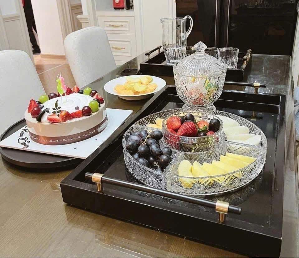 Khay Pha Lê Tròn Chia Ngăn King Crystal Hàng chính hãng