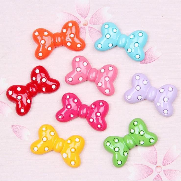 Chuyên Charm * Charm mẫu nơ chấm bi các màu trang trí vỏ ốp điện thoại, dán Jibbitz, DIY