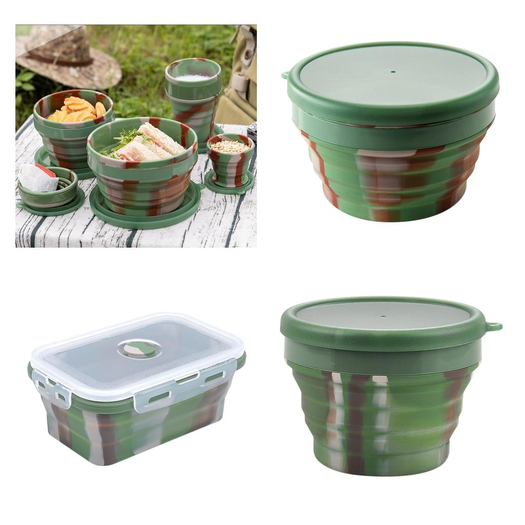 Collapsible Silicone Bowl Cup Lunch Box For Outdoor Travel