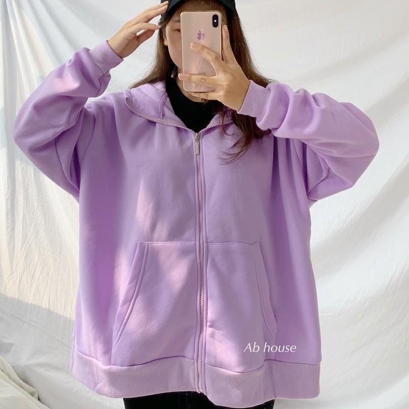 Áo khoác basic Zip trơn Unisex, áo khoác nỉ basic Zip trơn Unisex dáng rộng phong cách Hàn Quốc, Áo khoác nỉ hoodie trơn Unisex - Hoodie zip form rộng dáng suông basic ulzzang nam nữ