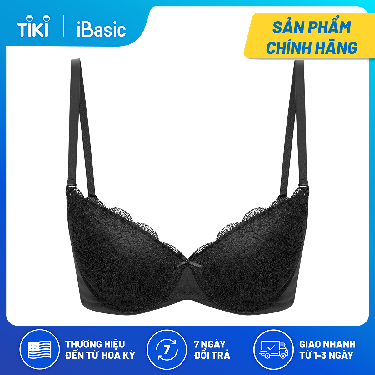 Áo ngực mút dày vừa phối ren iBasic VA130