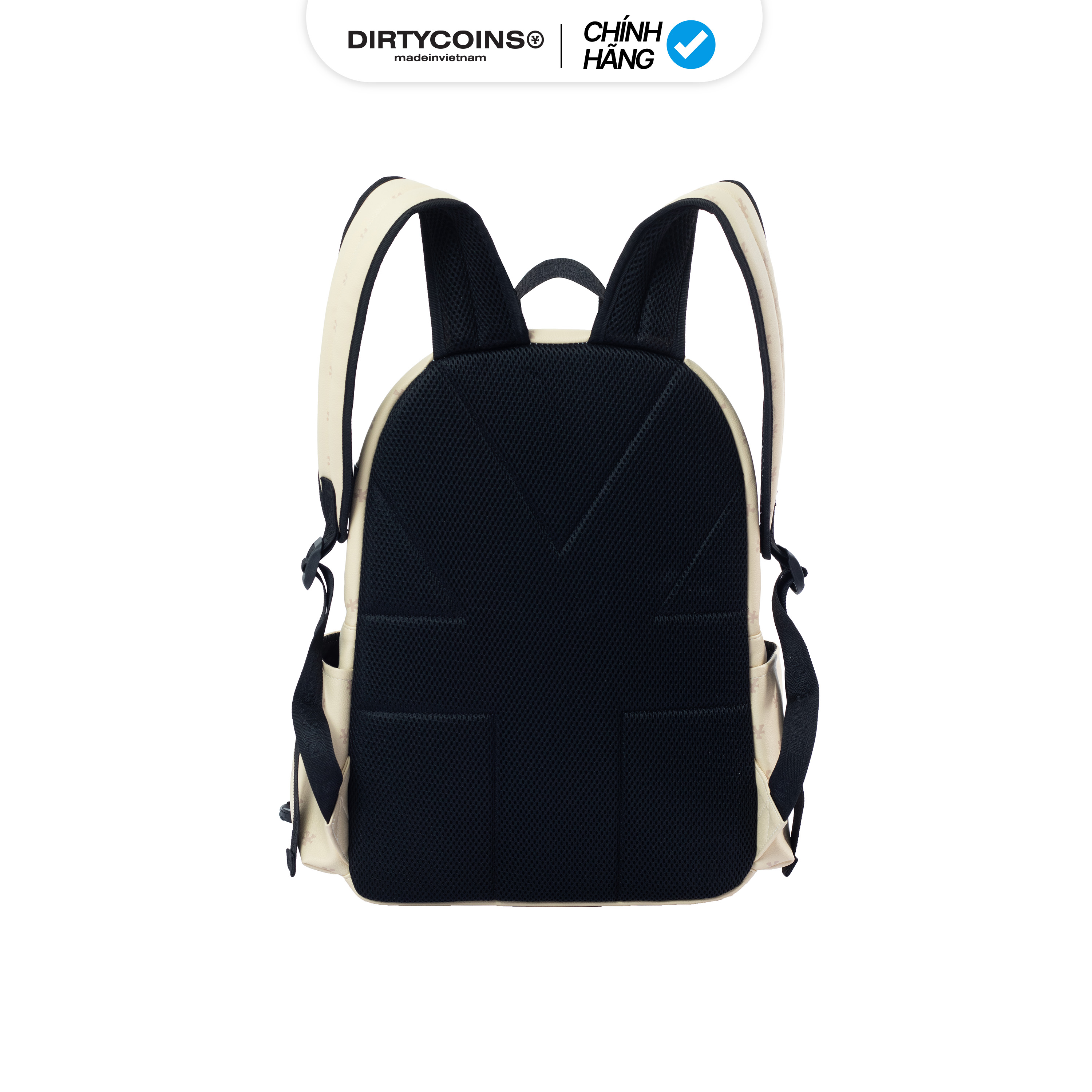 Balô DirtyCoins Pattern Leather Backpack - Cream