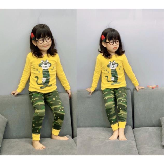 Bộ dài tay thun borip in hình siêu xinh cho bé gái từ 10 đến 23kg -