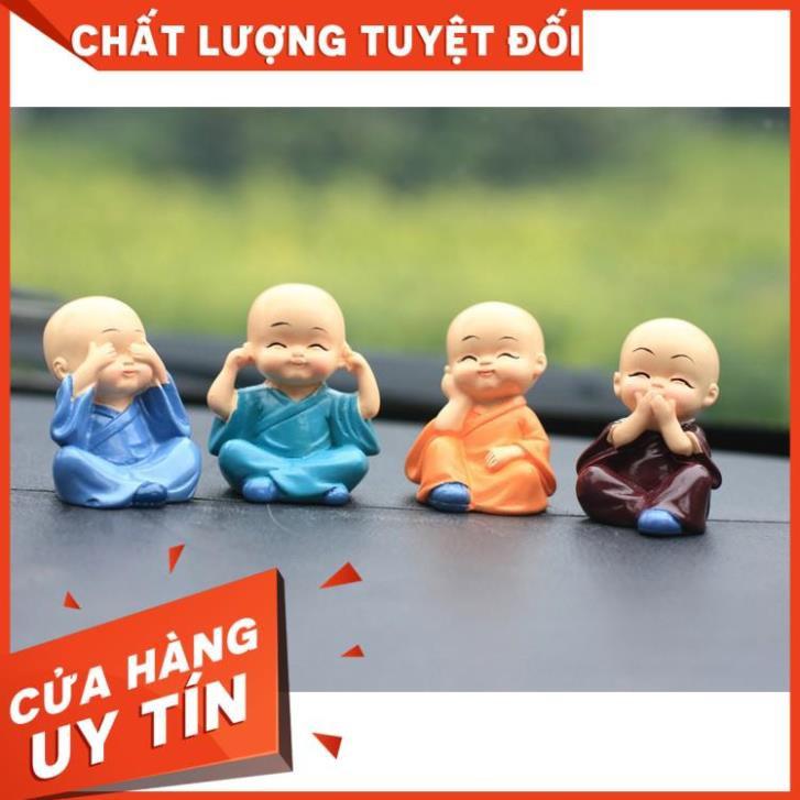 Tượng chú tiểu phong thủy,bộ 4 tượng tứ không trang trí xe ô tô