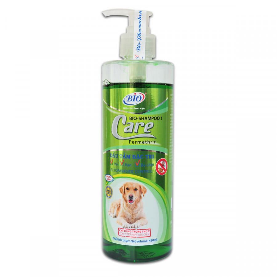 Sữa tắm diệt ve ghẻ rận tai cho chó - Care Premium 450ml