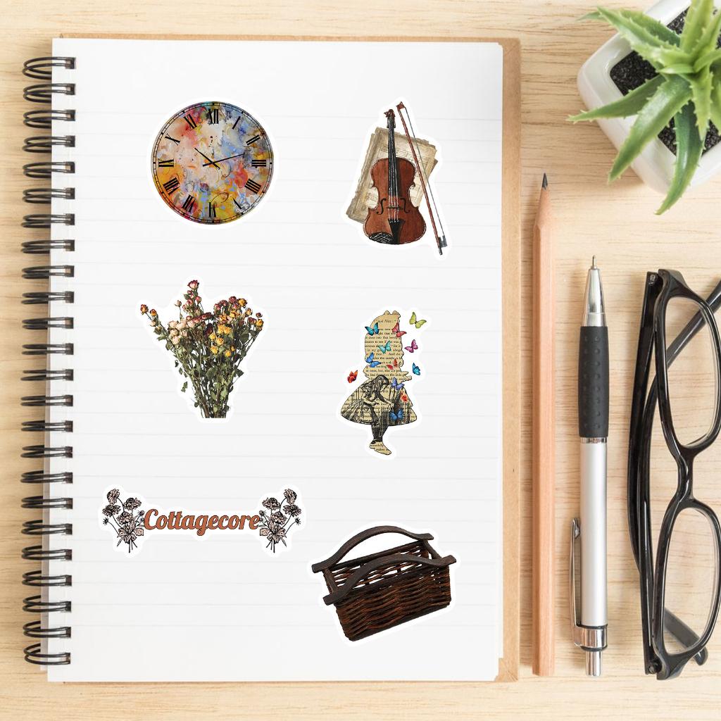 Sticker CỔ ĐIỂN 2 hoạt hình cute trang trí mũ bảo hiểm,guitar,ukulele,điện thoại,sổ tay,laptop-mẫu S126