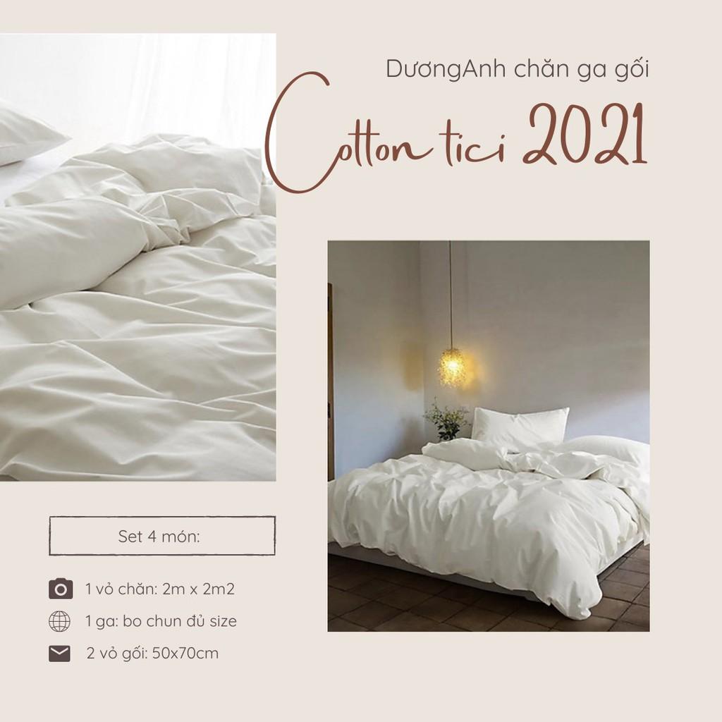 BỘ CHĂN GA GỐI COTTON TICI DAA Bedding dày mát, bộ drap nệm phong cách Hàn quốc cao cấp đủ màu đủ size