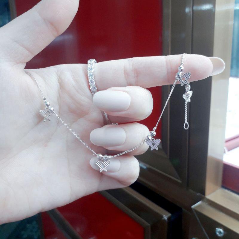 Lắc tay bạc butterfly phối bi  YN JEWELRY