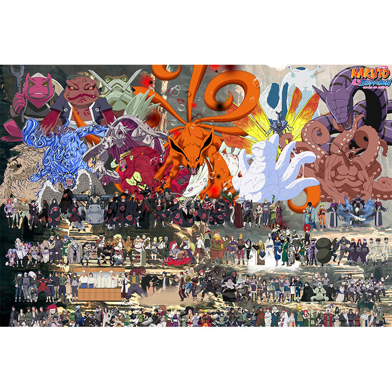 Bộ Tranh Ghép Xếp Hình 1000 Pcs Jigsaw Puzzle Tranh Ghép (75*50cm) Naruto Tổng Hợp Bản Đẹp Cao Cấp