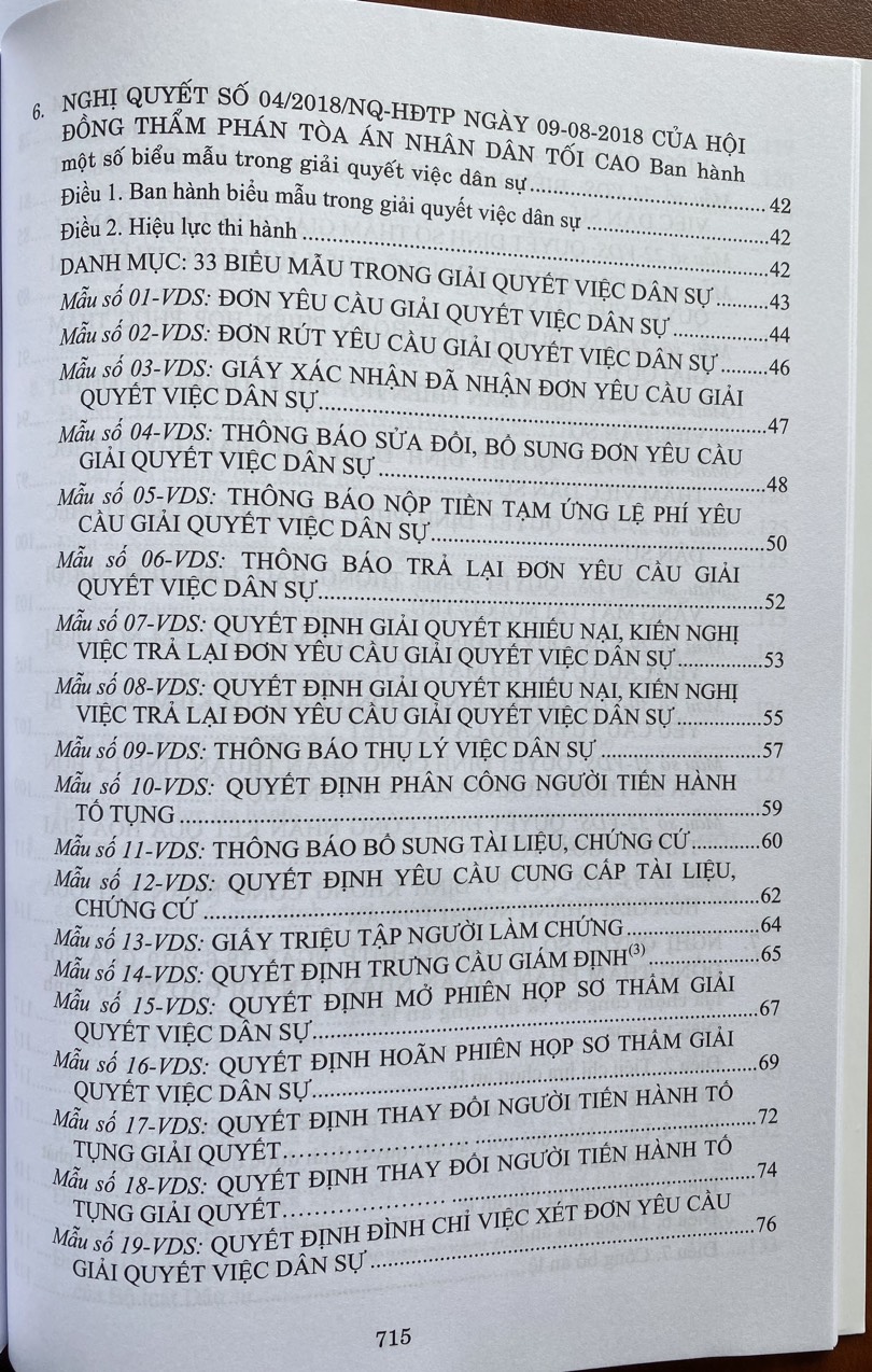 Hệ Thống Các Nghị Quyết Của Hội Đồng Thẩm Phán, Toà Án Nhân Dân Tối Cao Về Dân Sự Và Tố Tụng Dân Sự Từ Năm 1990 Đến 2023