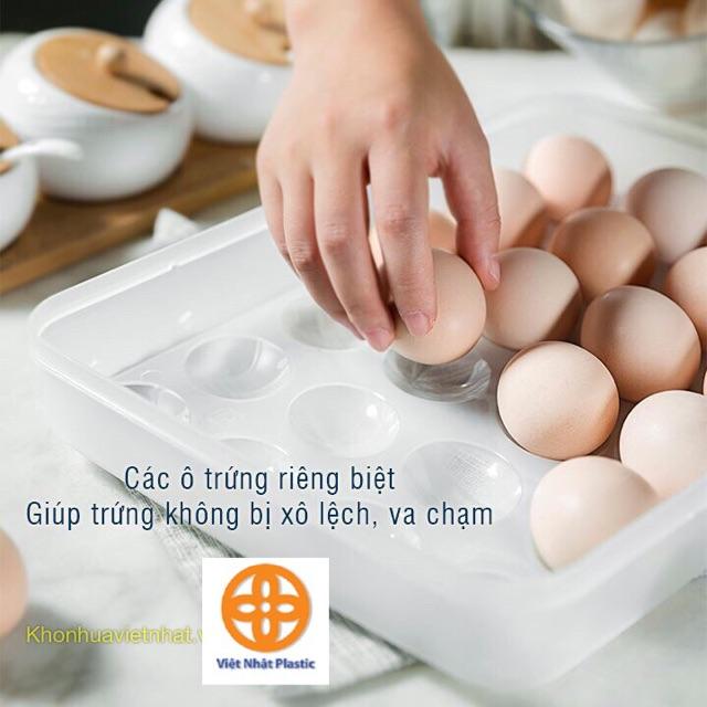 Hộp đựng trứng 24 quả có nắp đậy nhựa Việt Nhật , khay bảo quản trứng không bị vỡ chắc chắn