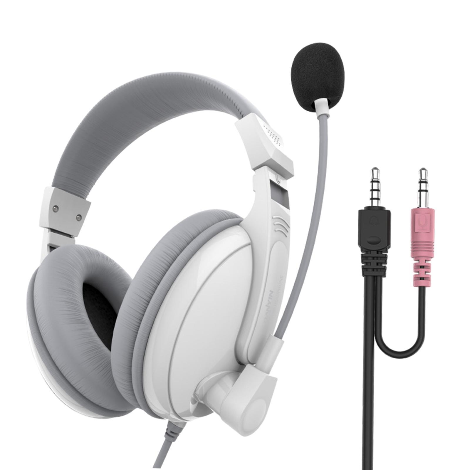 On-Ear Wired 3.5mm Headsets Earphone for Childrens Professional White