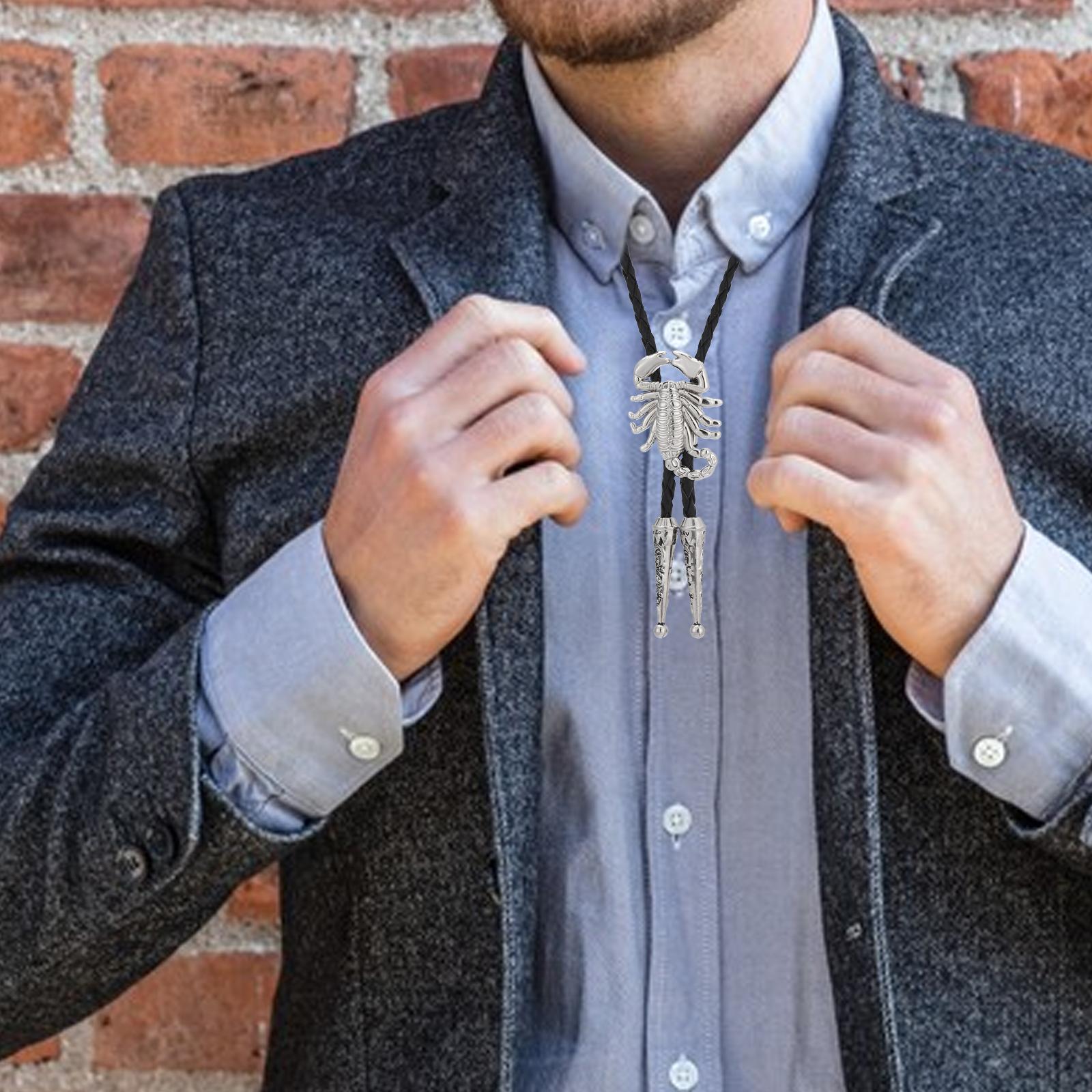 2 pieces Bolo Tie Necklace Pendant Vintage Style Adjustable for Men Women
