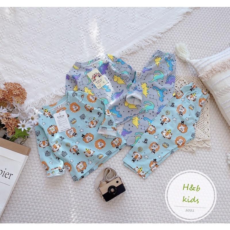 Bộ cotton dài tay bé trai 8-18kg mềm đẹp siêu nhân máy bay