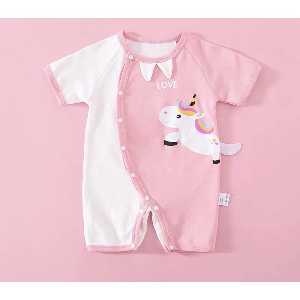 Bộ Body cộc tay, Bodysuit cho bé trai bé gái chất cotton họa tiết dễ thương từ 3-12kg