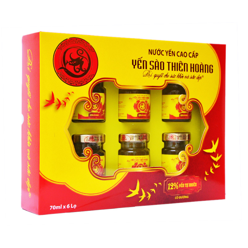 Hộp Yến Thiên Hoàng Có Đường (6 Lọ x 70 ml)