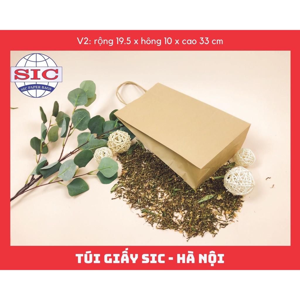 10 CHIẾC TÚI GIẤY KRAFT V2: 19.5x10x33 CÓ QUAI