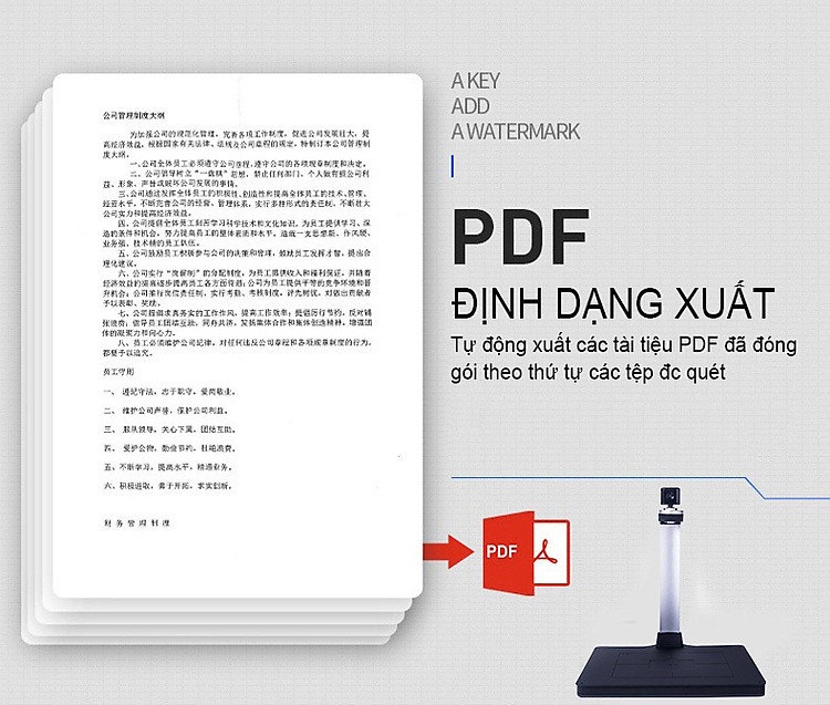 Máy Scan Màu Di Động Với Camera Kép Tự Động Lấy Nét Tích Hợp Đèn LED Trợ Sáng - Kèm Chân Đế Cứng K-1002