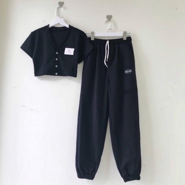 ÁO CROPTOP BODY CÓ KÈM NÚT VÀ BỘ SET ÁO+QUẦN JOGGER