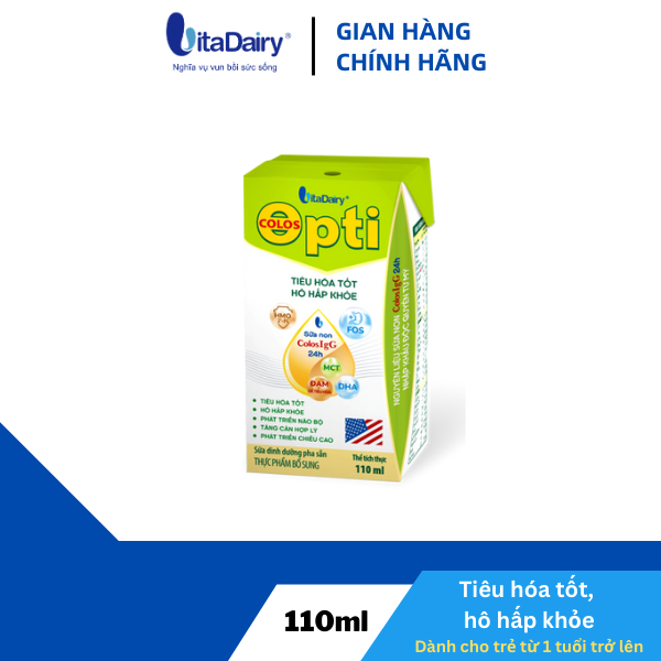 SBPS Colos Opti 110ml giúp bé tiêu hóa tốt, hô hấp khỏe ( lốc 4 hộp ) - VitaDairy