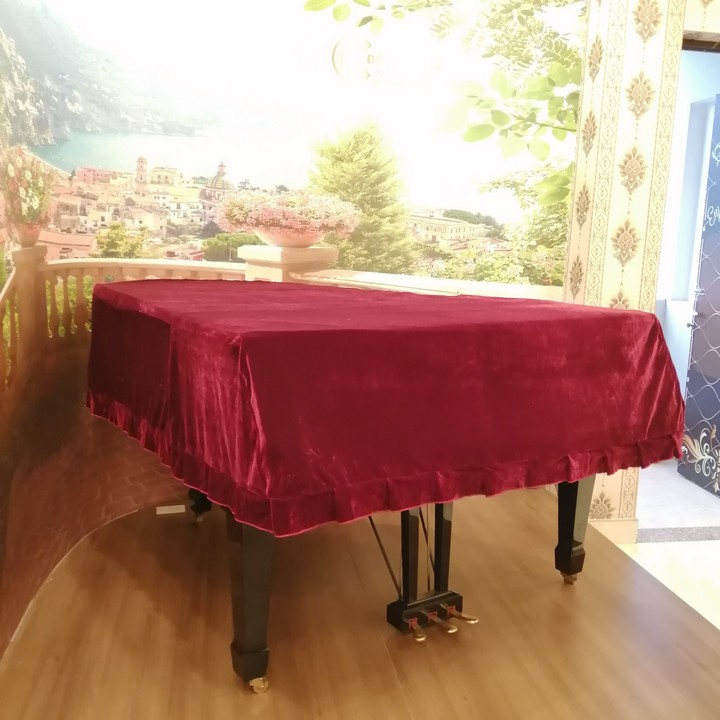 KHĂN PHỦ ĐÀN PIANO GRAND G2 NHUNG ĐỎ