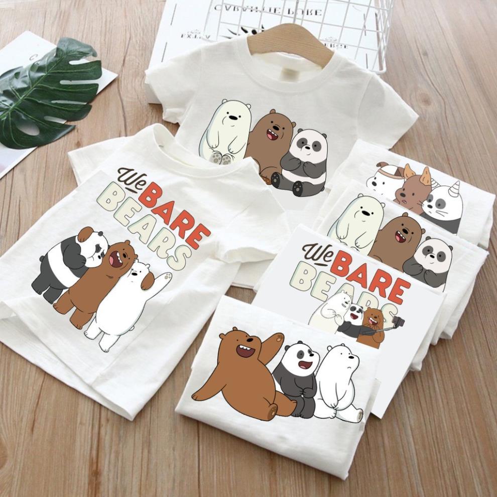 Áo Thun in hình WE BARE BEARS Cho Bé Trai Bé Gái
