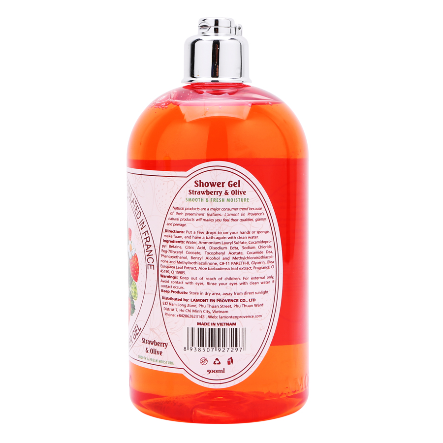 Sữa Tắm L'amont En Provence Strawberry Shower Gel - Hương Dâu 500ml