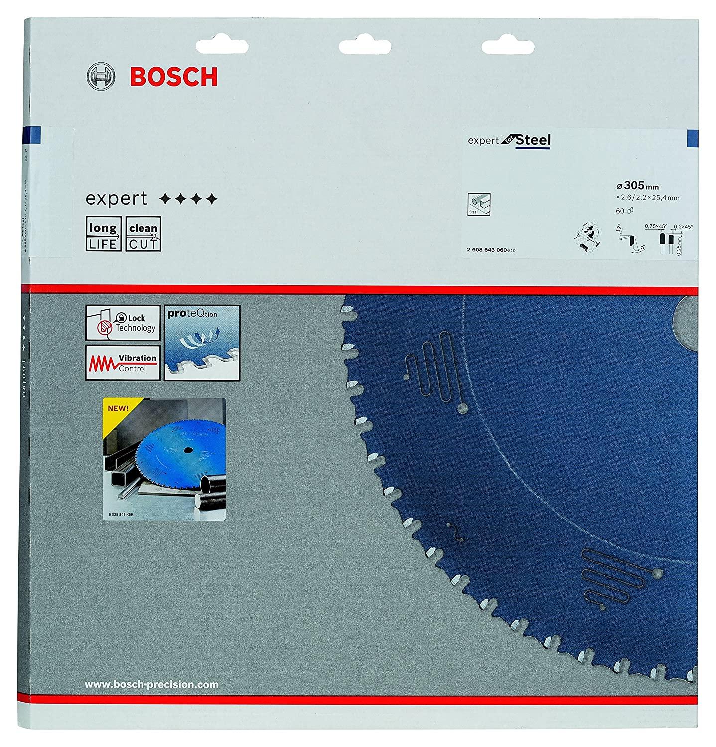 LƯỠI CẮT SẮT EU RANGE (305*25.4*2.6/2.2 T60) BOSCH 2608643060 - HÀNG CHÍNH HÃNG