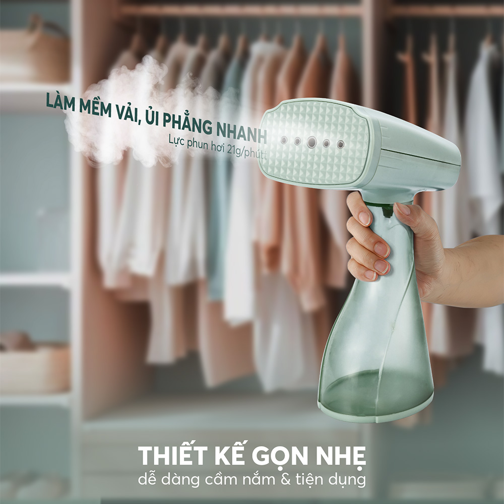 Bàn Ủi Hơi Nước Cầm Tay Elmich SIE9163 1300W, Hàng Chính Hãng, Đầu Phun Hơi Phủ Chống Dính - JoyMall