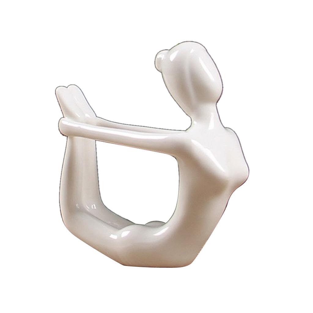 5x Ceramic Yoga Figure Ornament Statue Sculpture for Decor